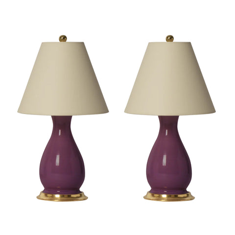 Pair of Small Louisa Lamps in Purple