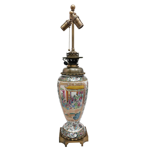 Bronze Octagonal Candlestick now Mounted as Lamp Bronze Octagonal Candlestick now Mounted as Lamp