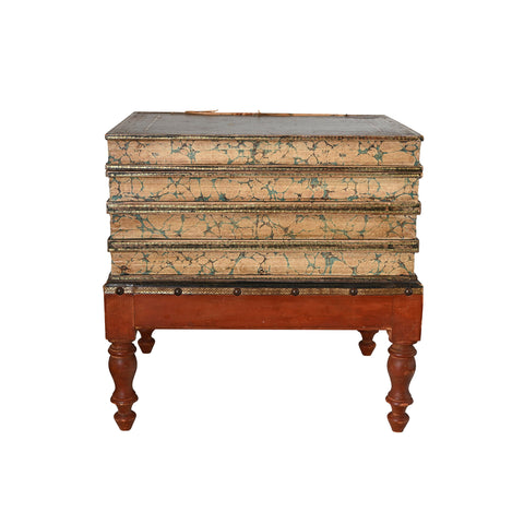 French Leather Book Form Table