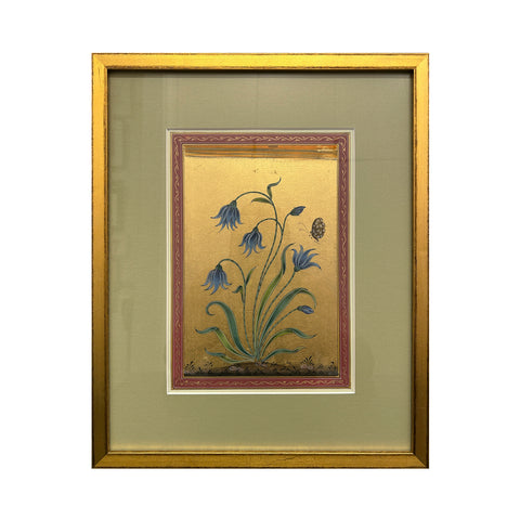 Hand-Painted Contemporary Indian Botanical Painting with Green