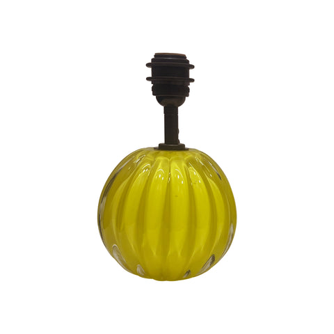 Hand-Blown Crystal Cantaloupe Lamp in Canary Yellow