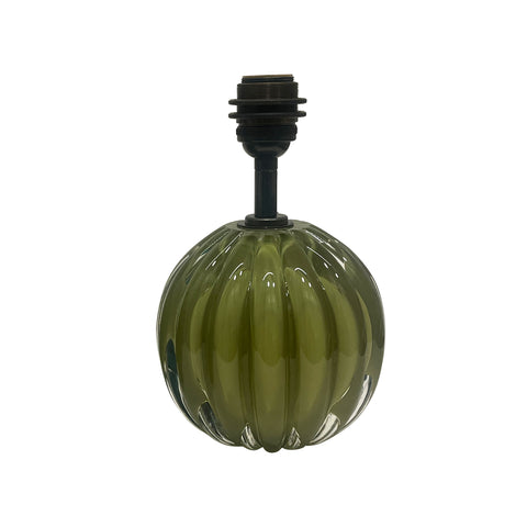 Hand-Blown Crystal Cantaloupe Lamp in Pea Green