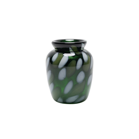 Metallic Green Vase with Pistachio and White Spots