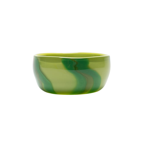 Lime Green Bowl with Emerald Green and Pistachio Swirls