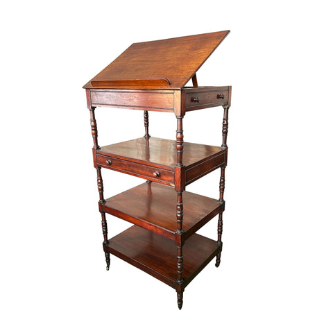 Regency Four-Tier Mahogany Etagere with Bookstand