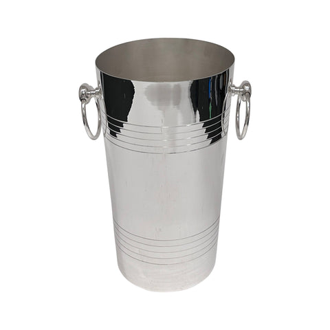 Vintage Tall Champagne Bucket with Reeded Banding and Ring Handles