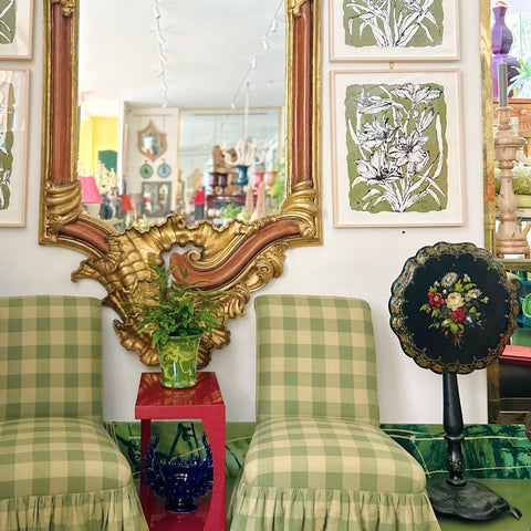 Hand-Painted Floral Papier Mache Table