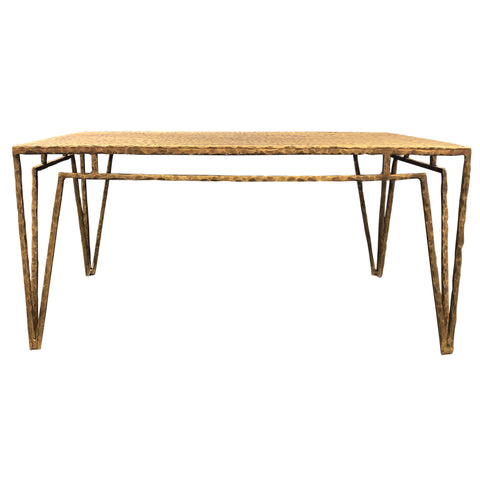 Small Gouged Brass Coffee Table