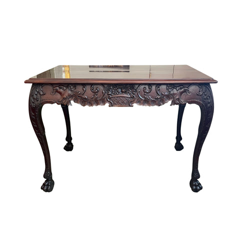 Carved Irish Mahogany Tea Table