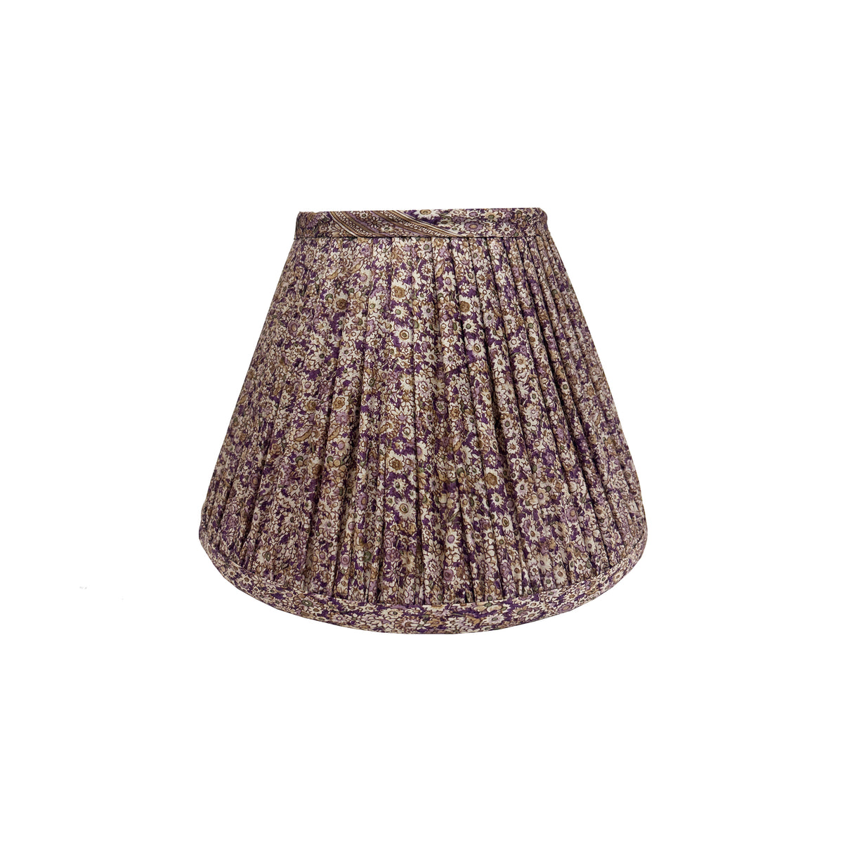 10" Silk Sari Lampshade - Aubergine Floral