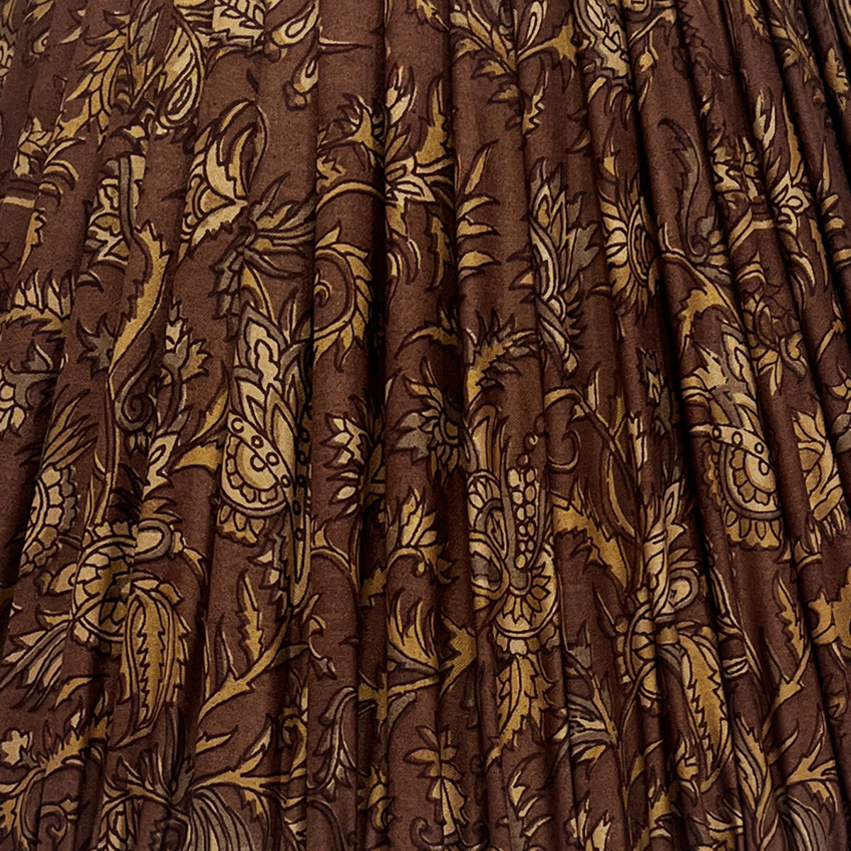 12" Silk Sari Lampshade - Chocolate Floral