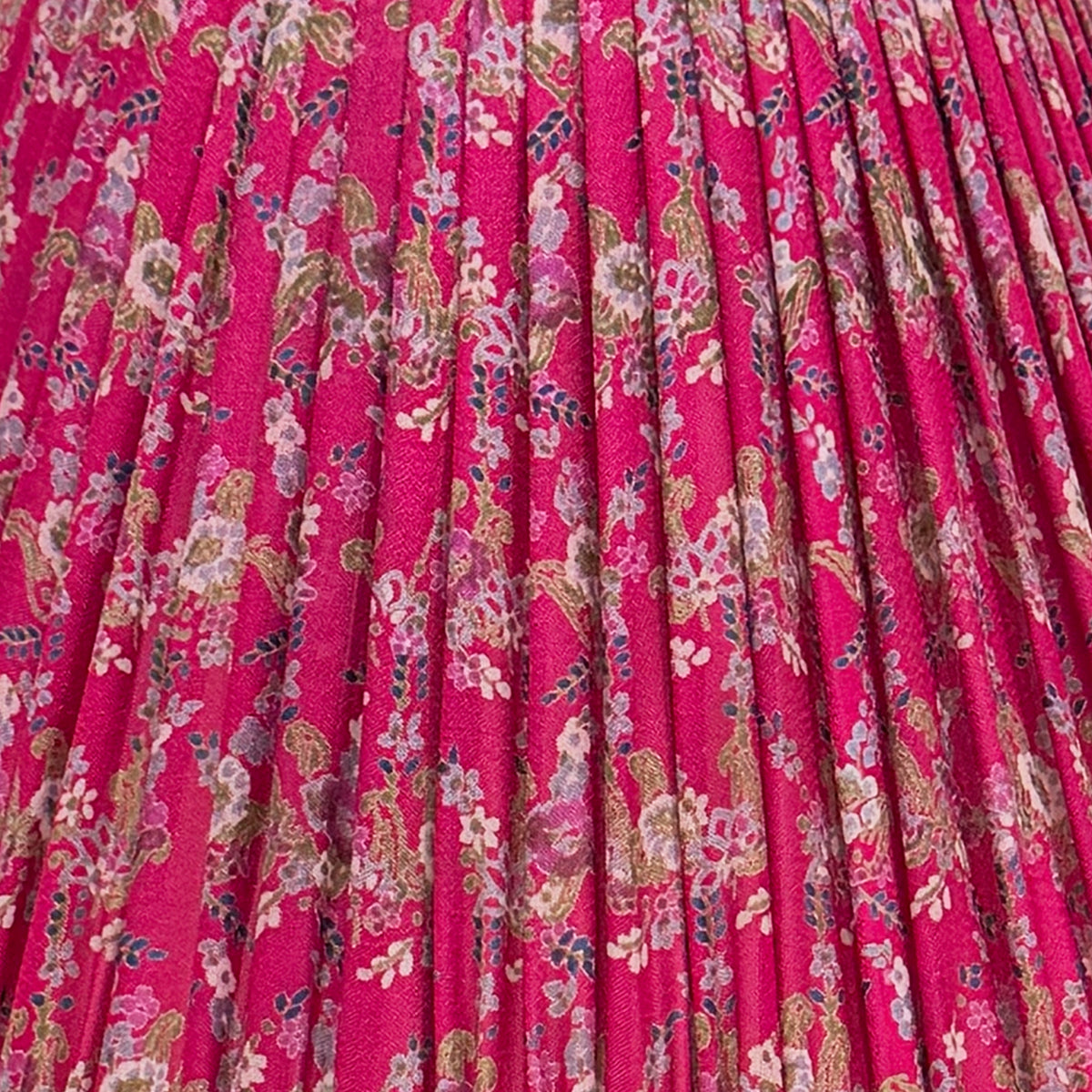 12" Silk Sari Lampshade - Magenta Floral