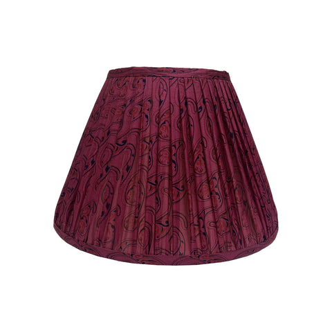 12" Silk Sari Lampshade - Magenta Paisley