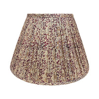 14" Silk Sari Lampshade - Champagne and Burgundy Floral