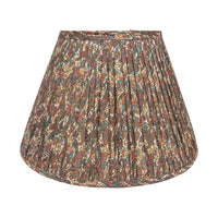 14" Silk Sari Lampshade - Taupe Multi-Color Paisley
