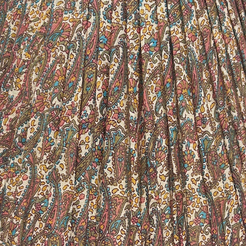 14" Silk Sari Lampshade - Taupe Multi-Color Paisley