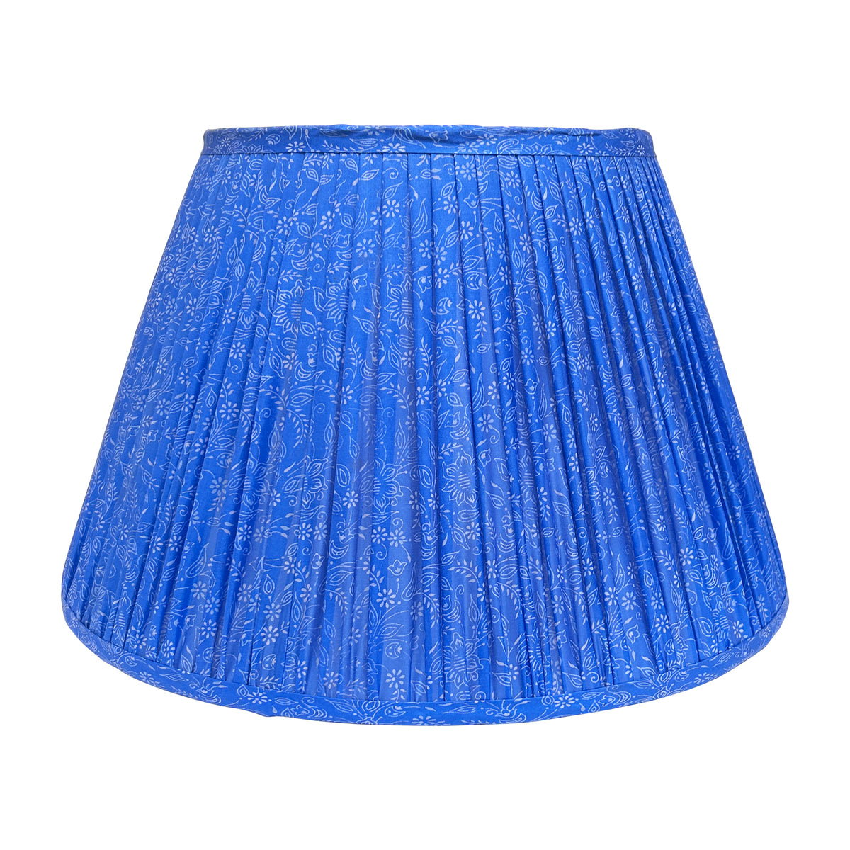 16" Silk Sari Lampshade - Azure Floral