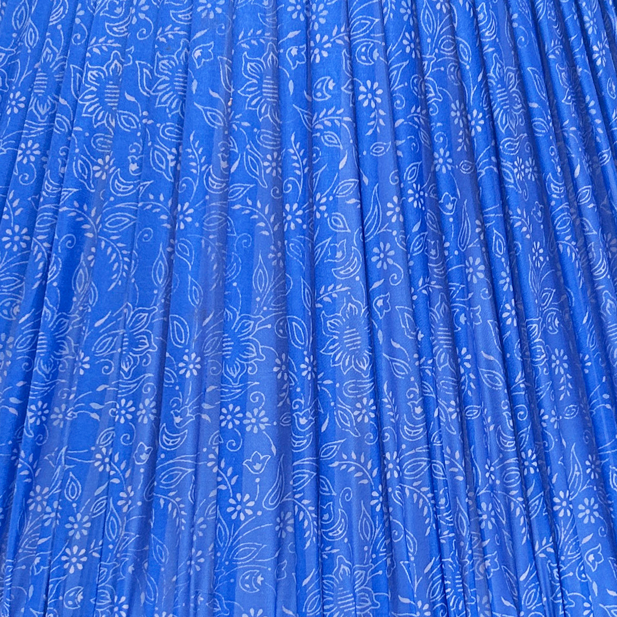 16" Silk Sari Lampshade - Azure Floral