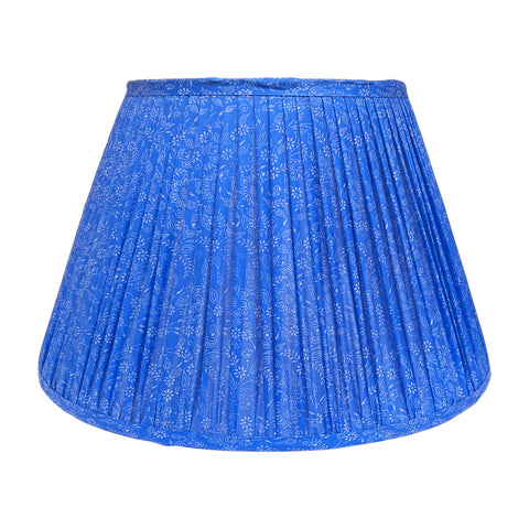 16" Silk Sari Lampshade - Azure Floral