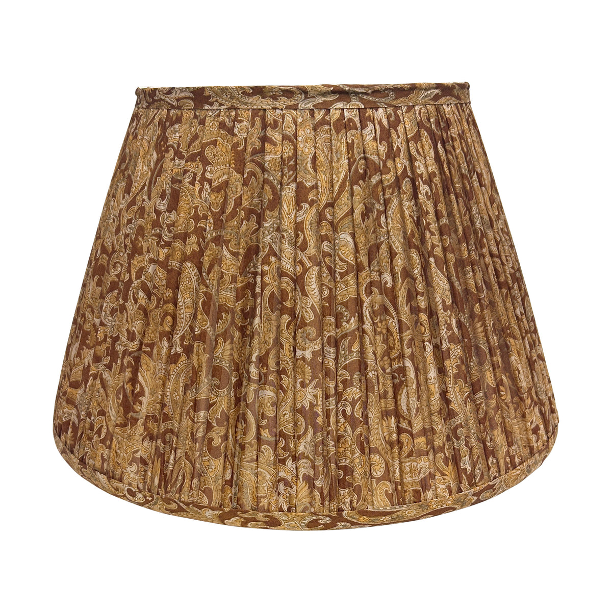 16" Silk Sari Lampshade - Burnt Umber Floral