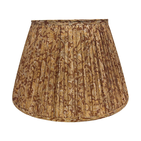 16" Silk Sari Lampshade - Burnt Umber Floral