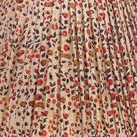 16" Silk Sari Lampshade - Champagne and Red Floral