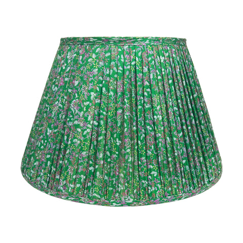 16" Silk Sari Lampshade - Lettuce Floral