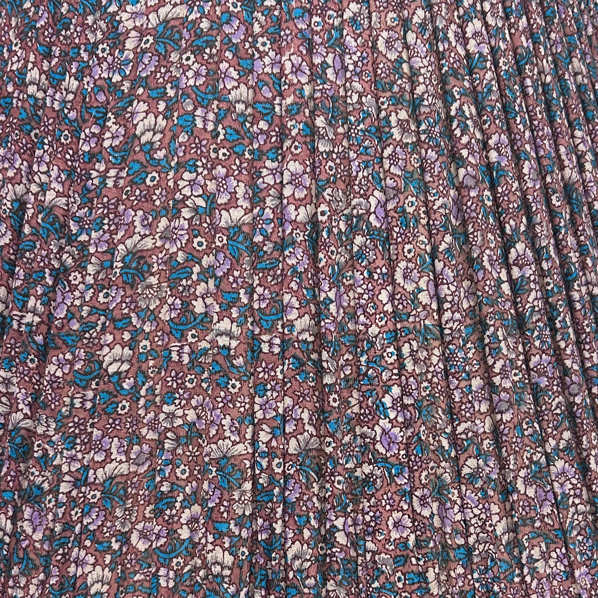 16" Silk Sari Lampshade - Mauve and Turquoise Paisley