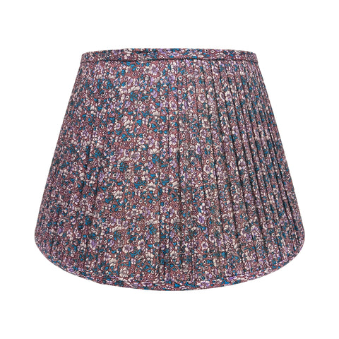 16" Silk Sari Lampshade - Mauve and Turquoise Paisley