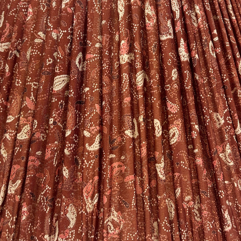 16" Silk Sari Lampshade - Burnt Sienna Paisley