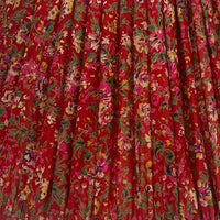 16" Silk Sari Lampshade - Crimson Floral