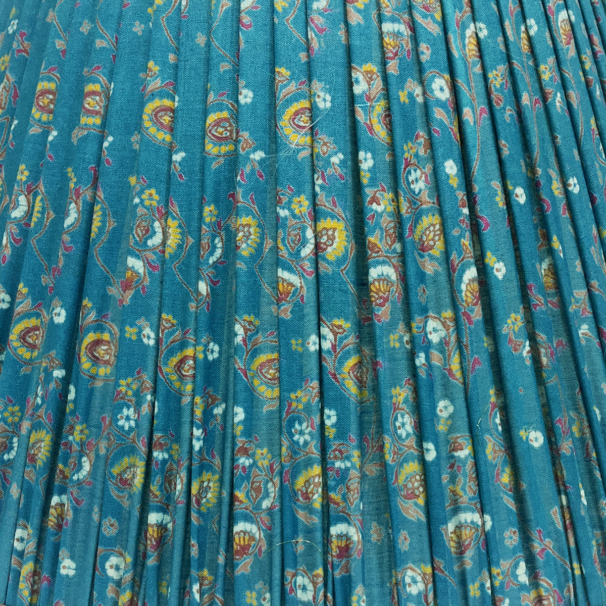 16" Silk Sari Lampshade - Peacock Botanical