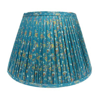 16" Silk Sari Lampshade - Peacock Botanical