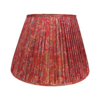 18" Silk Sari Lampshade - Crimson Paisley