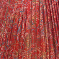 18" Silk Sari Lampshade - Crimson Paisley