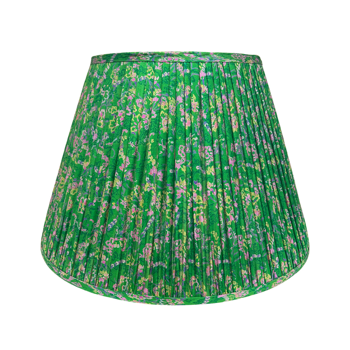 18" Silk Sari Lampshade - Kermit Floral
