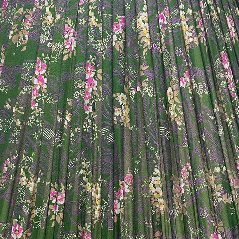 18" Silk Sari Lampshade - Loden Floral