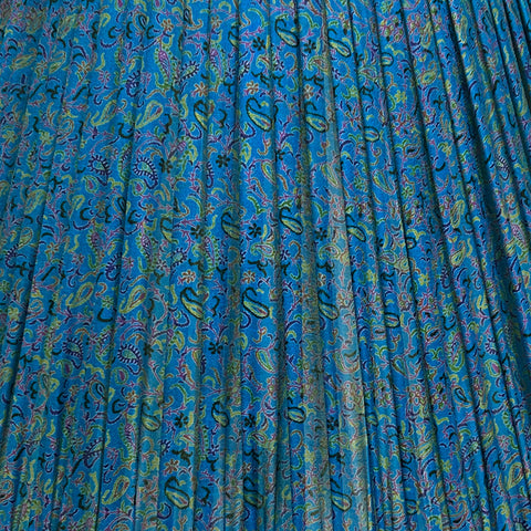 18" Silk Sari Lampshade - Peacock Paisley