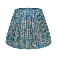 18" Silk Sari Lampshade - Turquoise and Purple Paisley