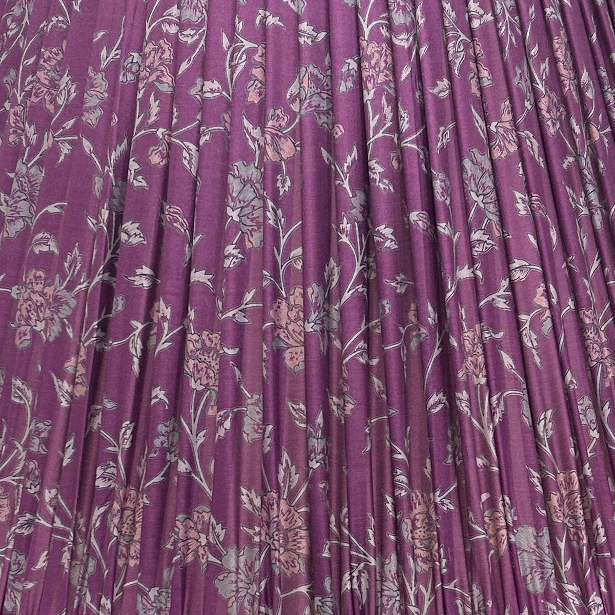 18" Silk Sari Lampshade - Violet Floral