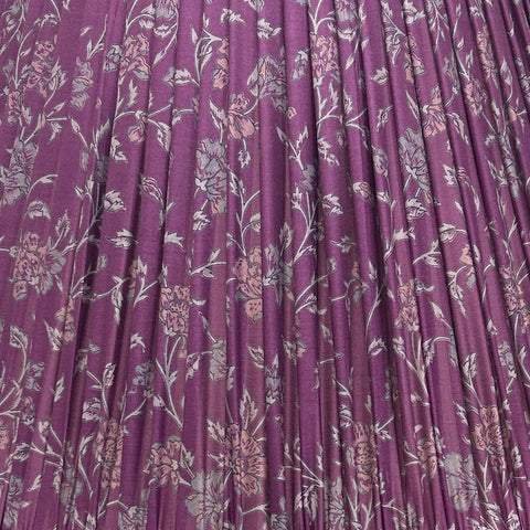 18" Silk Sari Lampshade - Violet Floral