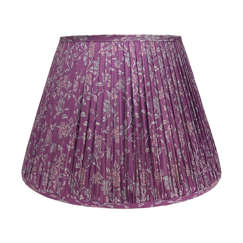 18" Silk Sari Lampshade - Violet Floral