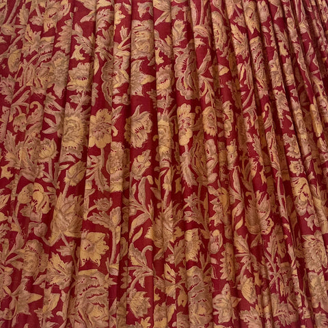 18" Silk Sari Lampshade - Cranberry Golden Floral