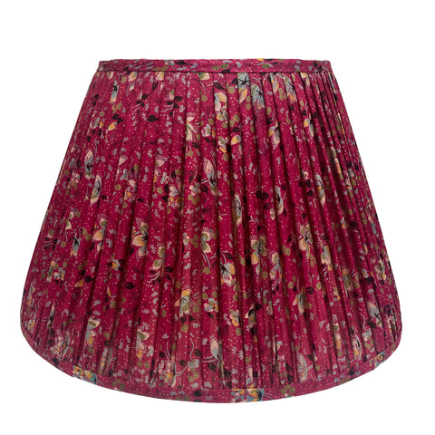 18" Silk Sari Lampshade - Fuchsia Brush Floral