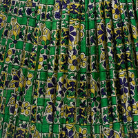 18" Silk Sari Lampshade - Green and Indigo Floral