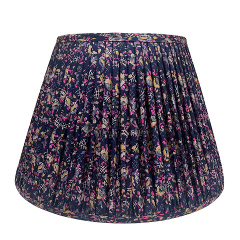 18" Silk Sari Lampshade - Midnight Floral