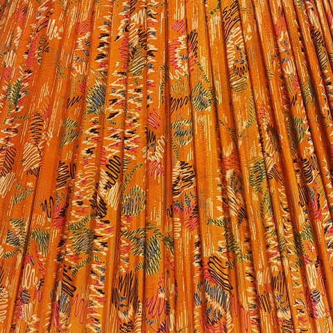 18" Silk Sari Lampshade - Orange Abstract