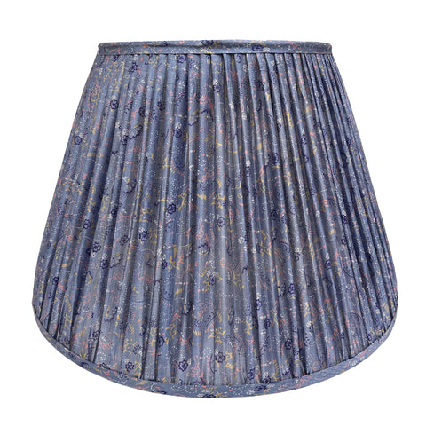 18" Silk Sari Lampshade - Periwinkle Botanical