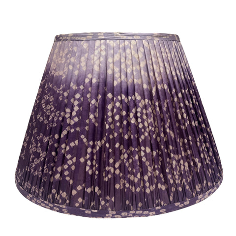 18" Silk Sari Lampshade - Purple Batik