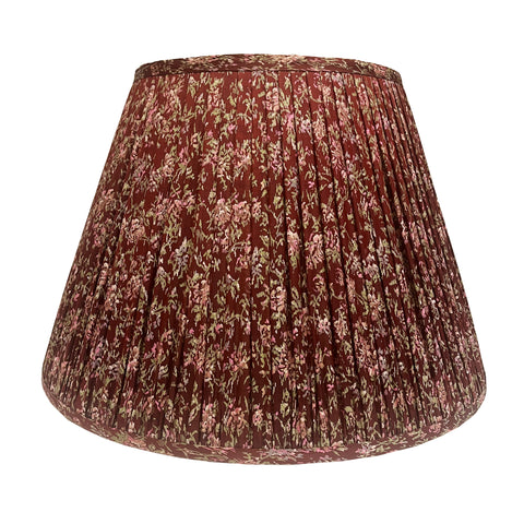 18" Silk Sari Lampshade - Raisin Brush Floral